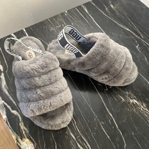 ugg fluff yeah slide - grey
